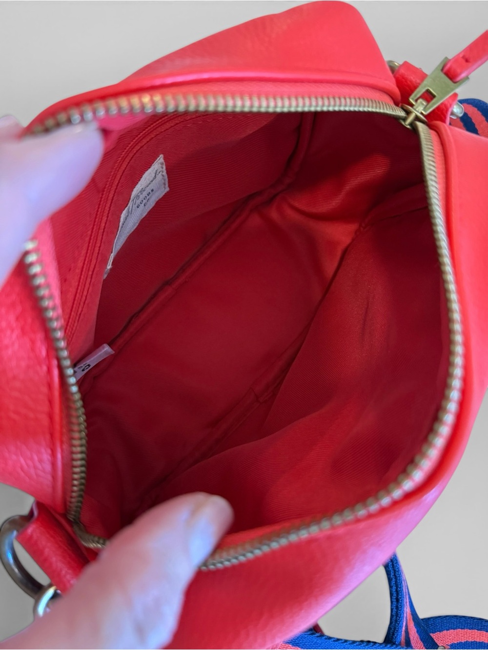 5 for $25!! Universal Thread Red/Navy Checkered Woven Crossbody Camera Bag - Picture 8 of 13